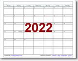 Waterproof Calendar 2022